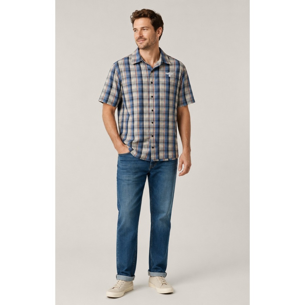 5.11 Tactical Snap Front Shirt Mens‎ XL Blue White Plaid Cotton Polyester Blend
